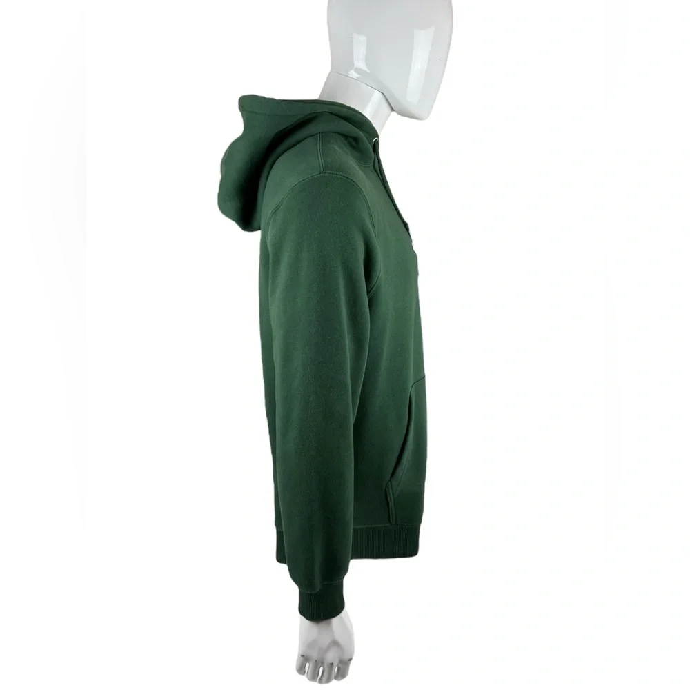 Stussy Mens Medium Hoodie Sweatshirt Green Embroidered Logo Cotton Blend - Picture 5 of 10
